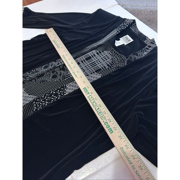 R & M Richards Black & White Printed Tunic Top & Jacket Overlay Size 18 - Picture 9 of 12